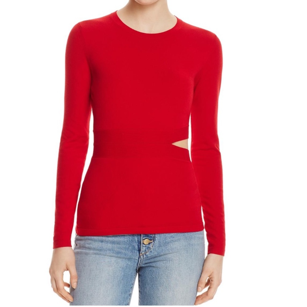 Elizabeth and James Womens Kelton Red Cut-Out Pullover Sweater Top size XS new